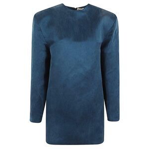 SAINT LAURENT Flowing V-Neck Maxi Dress Women BLUE Dresses